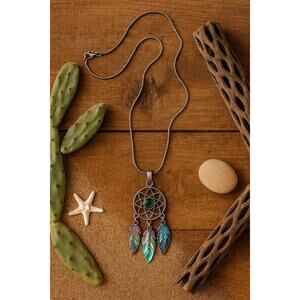 Beautiful Silver Dreamcatcher Necklace